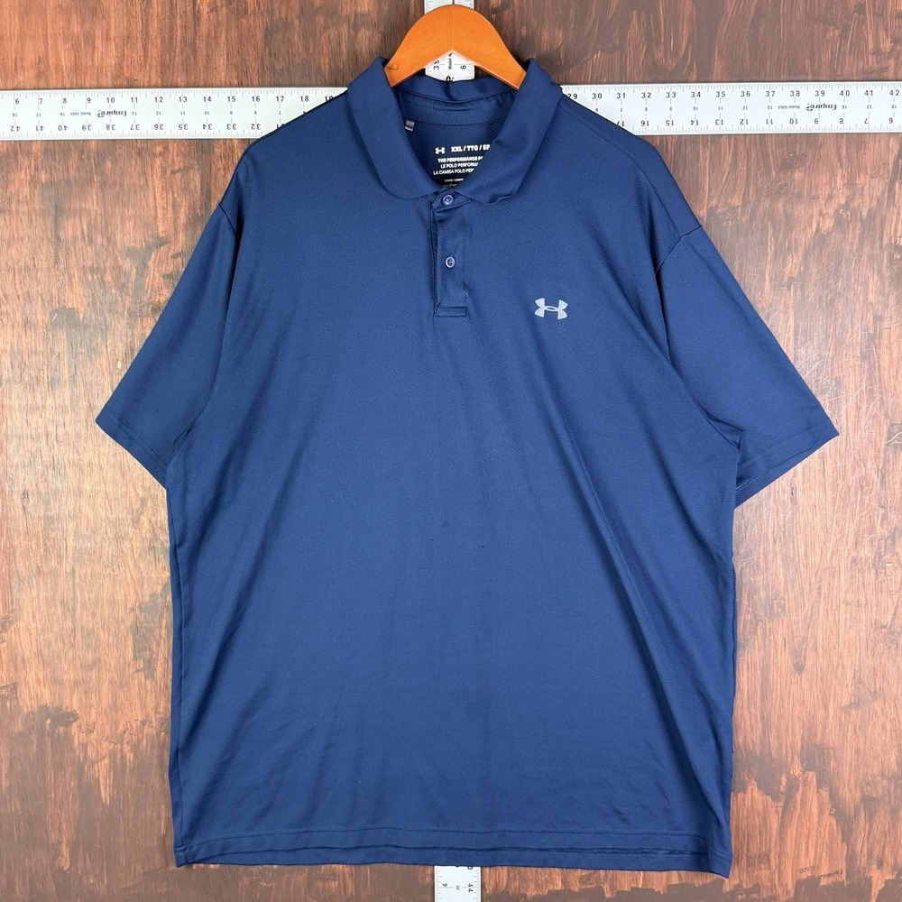 Under Armour The Performance Polo Heatgear Tennis‎ Golf Navy Blue Men's 2XL XXL